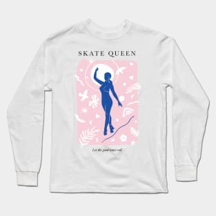 Skate Queen in Mattisse Blue Long Sleeve T-Shirt